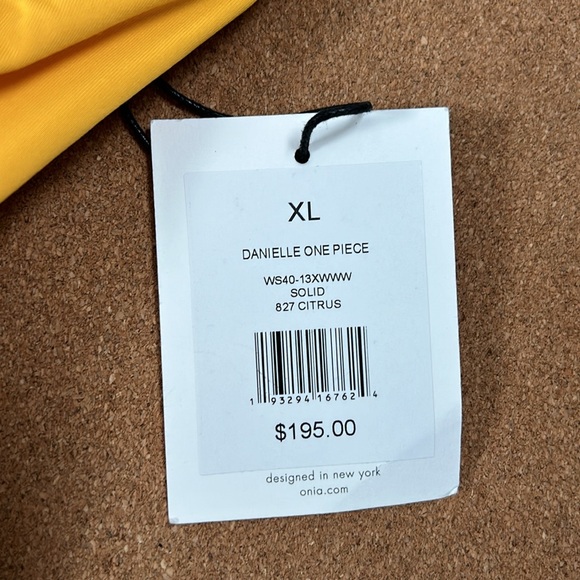 Onia x weworewhat Danielle yellow solid citrus belted swim suit size XL - Picture 13 of 16